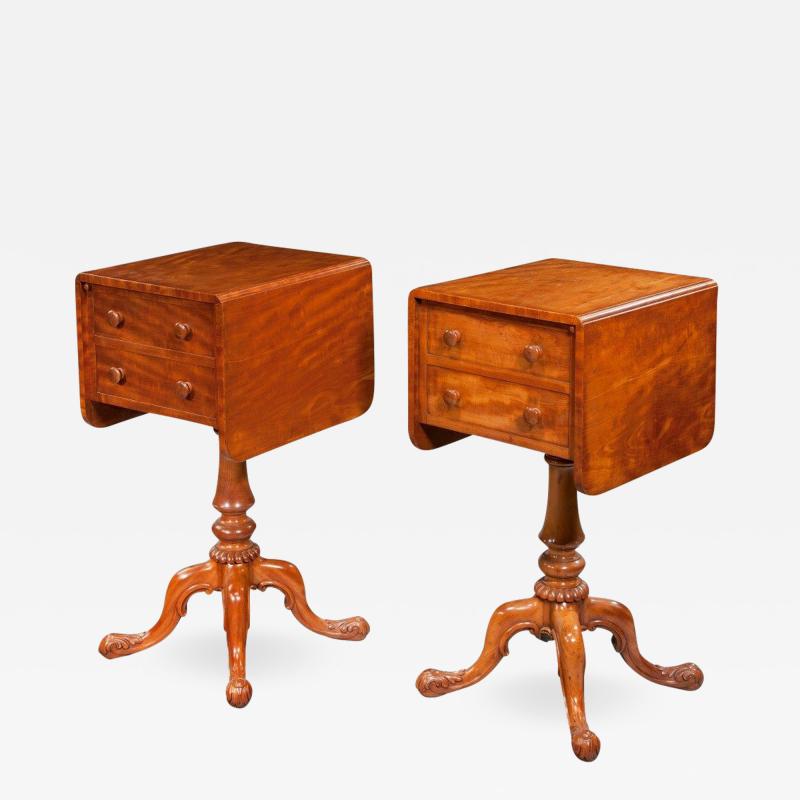 Pair of William lV Satinwood bedside or deception tables