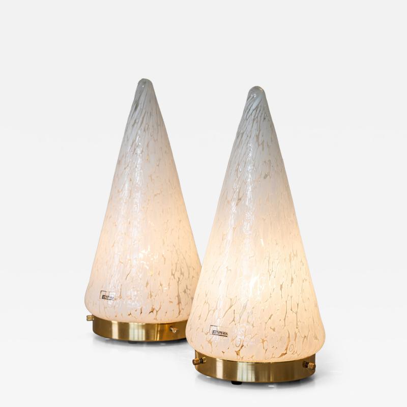 Pair of conical Table Lamps by Esperia Italy 1970s