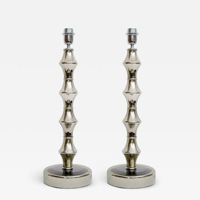 Pair of eglomized Glass Table Lamps