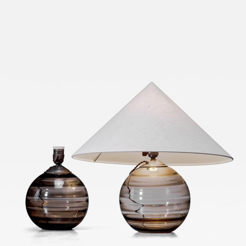 Pair of glass table lamps