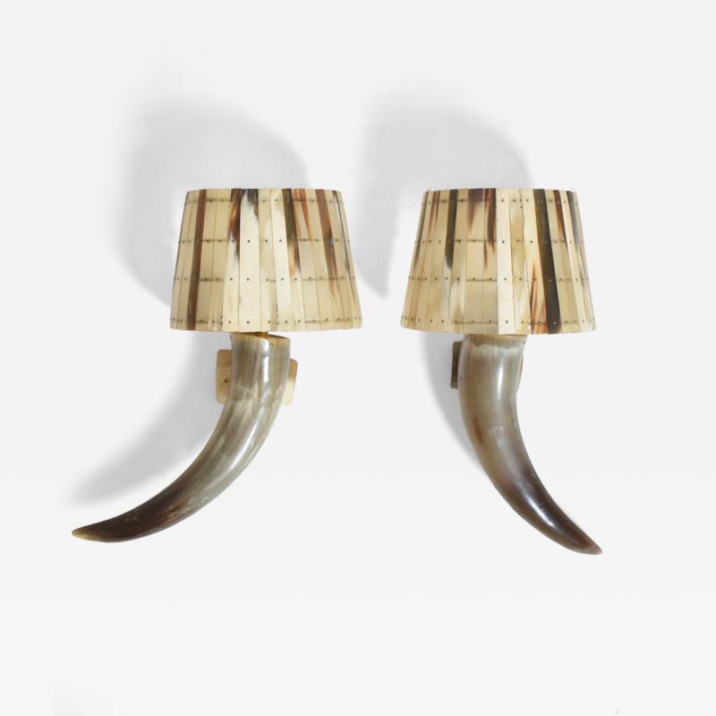 Pair of horn wall sconces 1970s 