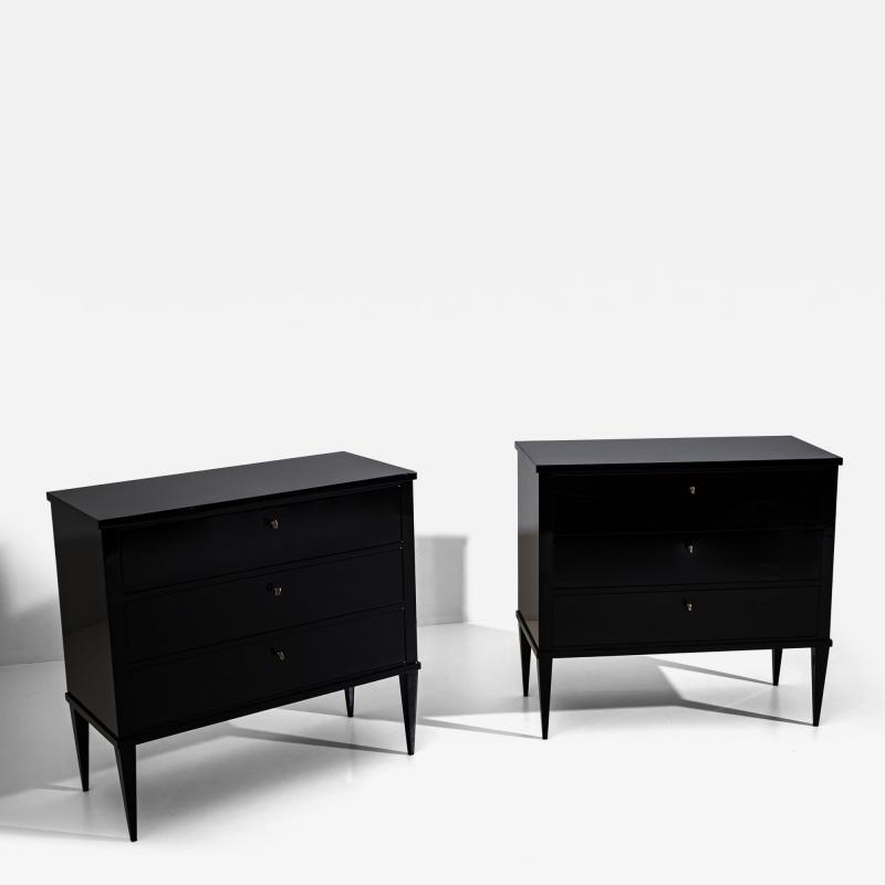 Pair of modern ebonized Commodes 21st Century