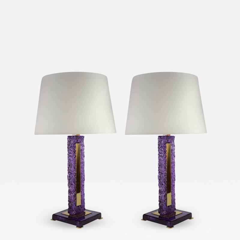 Pair of murano glass lamps