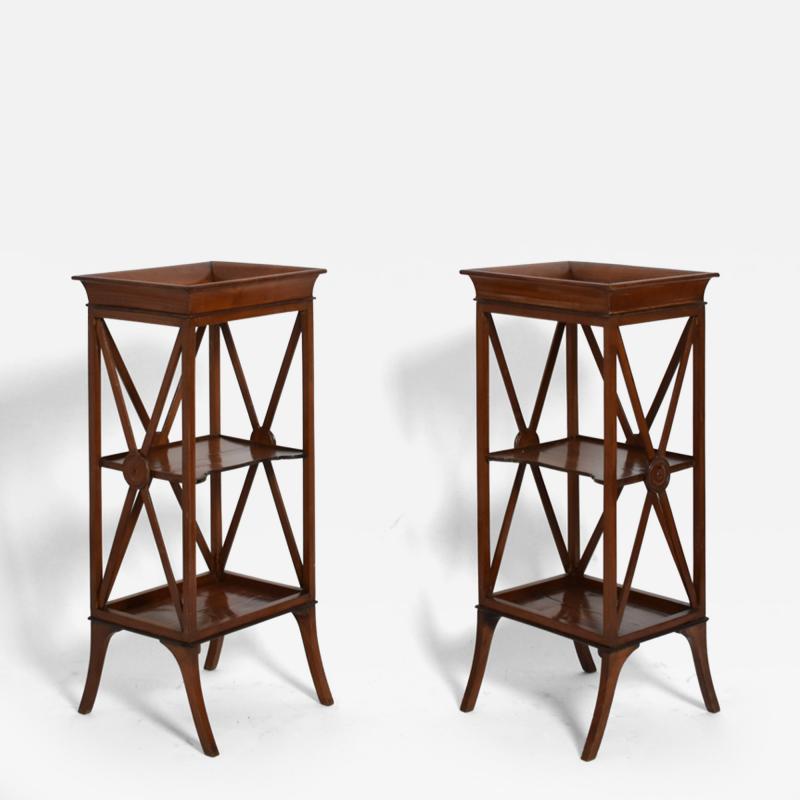Pair of neoclassical mahogany bedside tables 1960s 