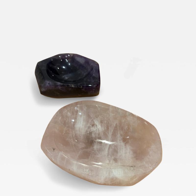 Pair of rock crystal vide poche