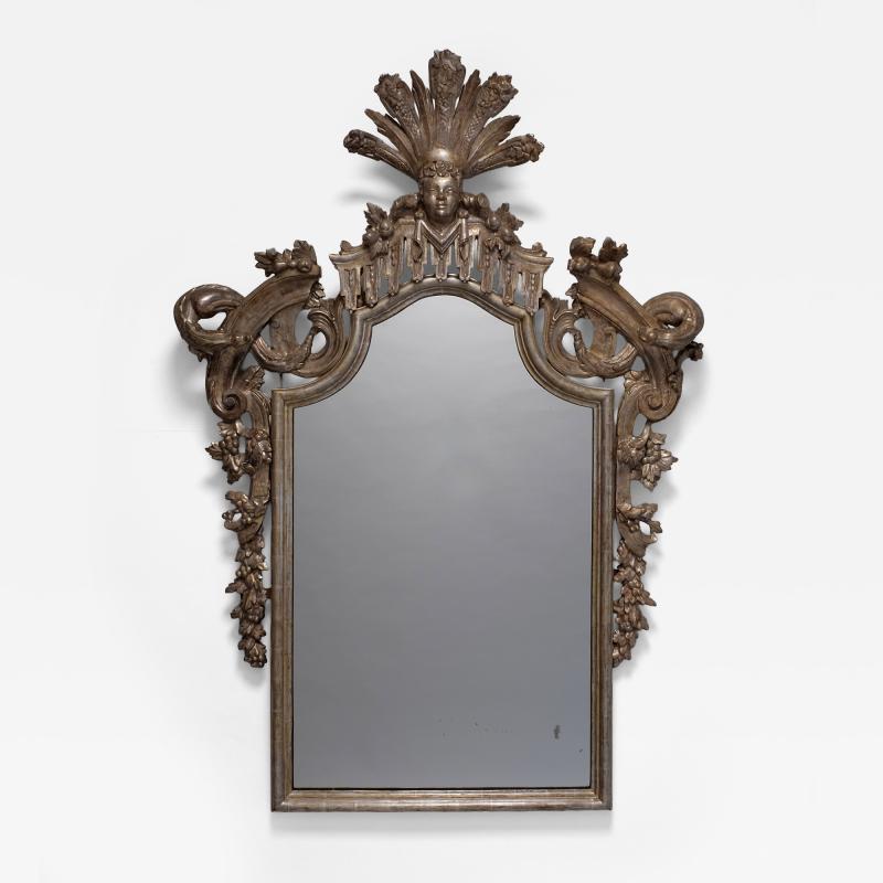 Pair of silver gilded Venetian mirrors