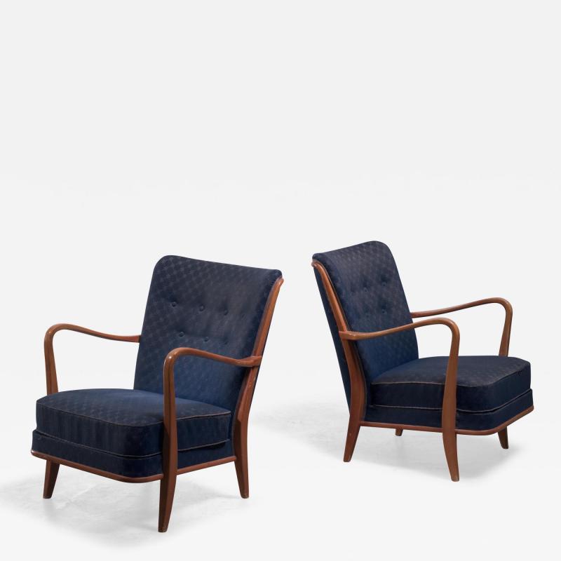 Pair of upholstered armchairs
