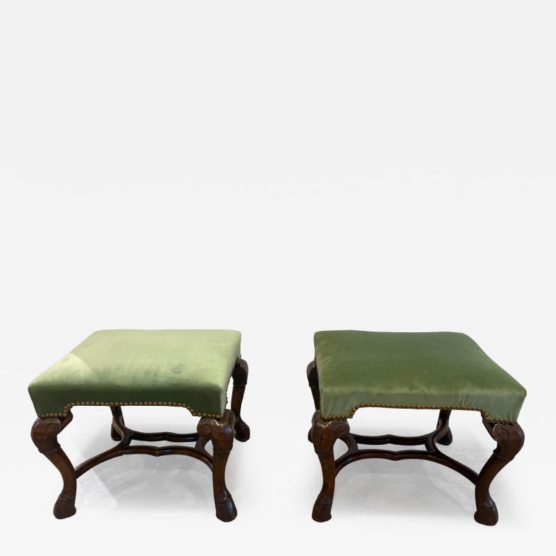 Pair of walnut stools
