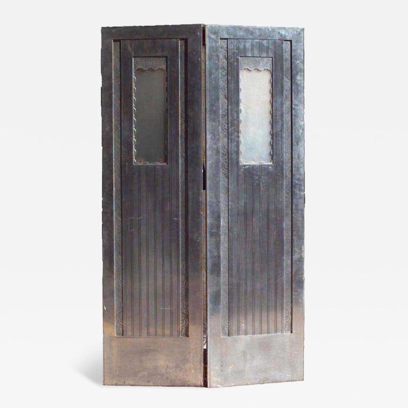 Pairs of American Art Deco Metal Elevator Doors