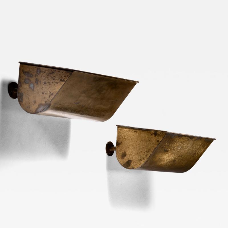 Palle Suenson Pair of Danish Modern brass wall lamps