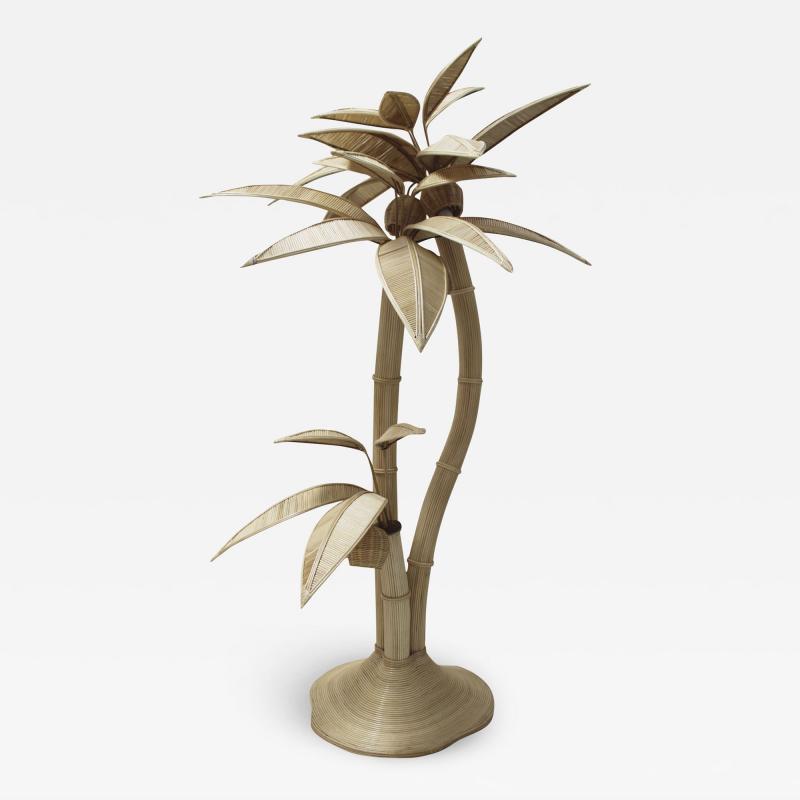 Palm Tree Rattan Floor Lamp
