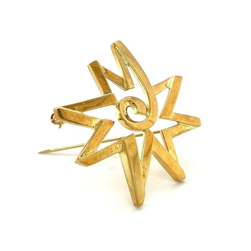 Paloma Picasso For Tiffany Co Celestial Star Geometric Pin Brooch