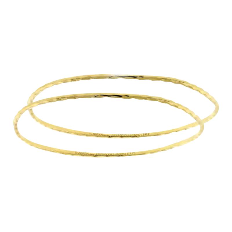 Paloma Picasso PALOMA PICASSO FOR TIFFANY CO 18KT GOLD TEXTURED BANGLE BRACELETS