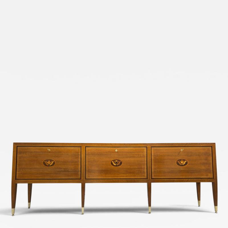 Paolo Buffa Italian Mid Century Inlayed Sideboard designed by Paolo Buffa 1950s