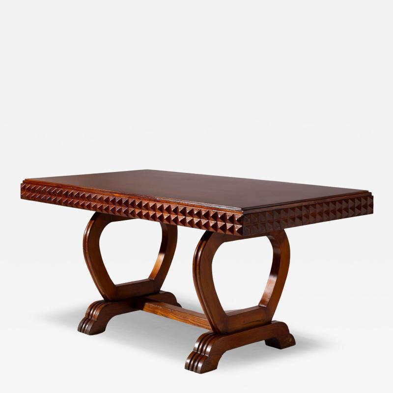 Paolo Buffa Oak dining table Italian manufacture in the style of Paolo Buffa 1940s