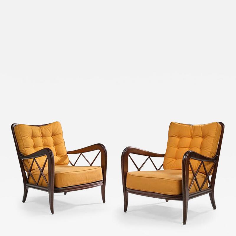 Paolo Buffa PAIR OF WALNUT LOUNGE CHAIRS BY PAOLO BUFFA