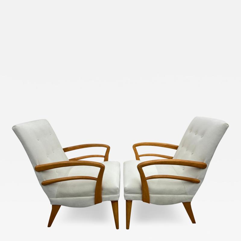 Paolo Buffa Pair Of Italian Modern Lounge Chairs By Paolo Buffa