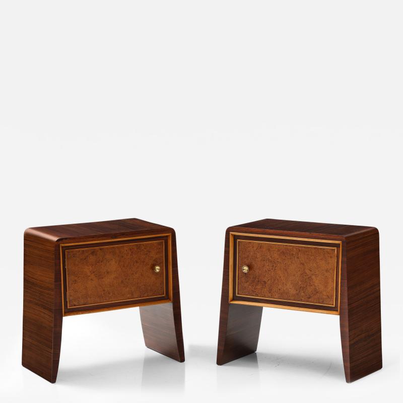 Paolo Buffa Pair of Rosewood Nightstands or Bedside Tables by Paolo Buffa