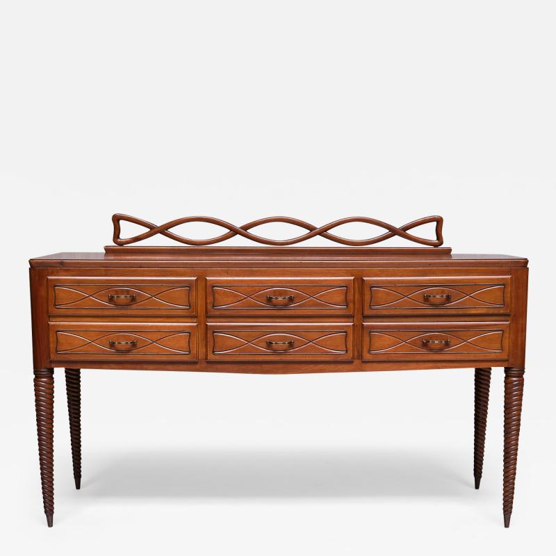 Paolo Buffa Paolo Buffa Buffet Sideboard in Walnut and Brass Mario Quarti Milan 1940s