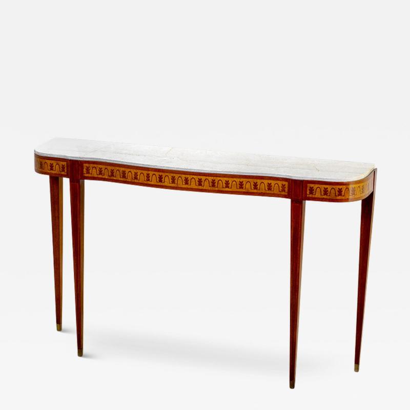 Paolo Buffa Paolo Buffa Wooden Console with Marble Top