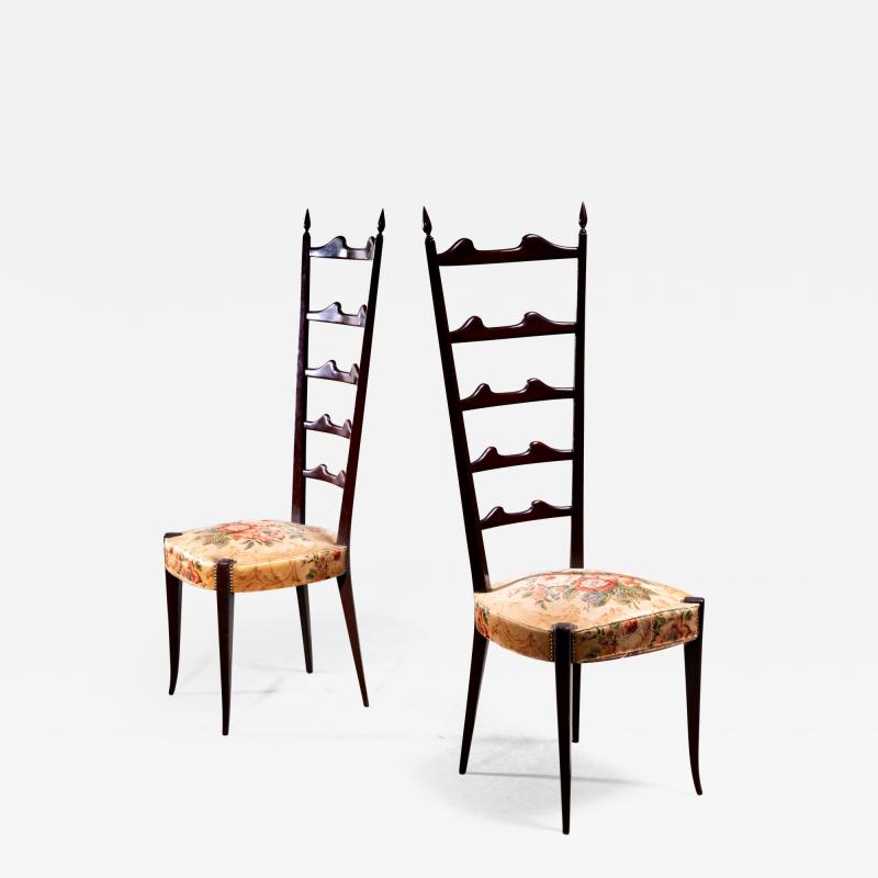 Paolo Buffa Paolo Buffa pair of mahogany Chiavari chairs Italy 1950s