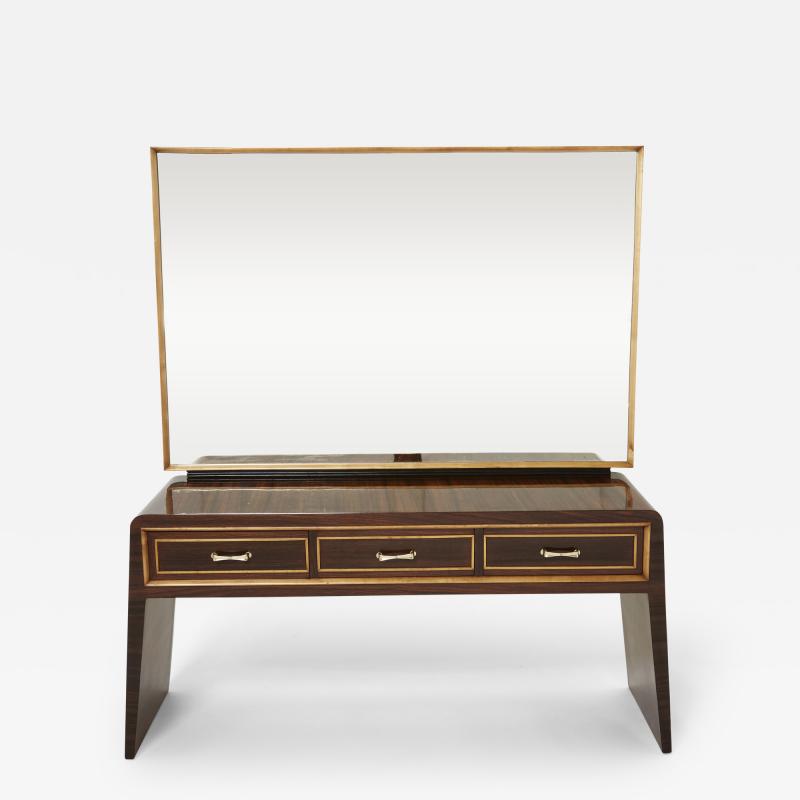 Paolo Buffa Paolo Buffa rosewood sycamore and brass console vanity 1940s