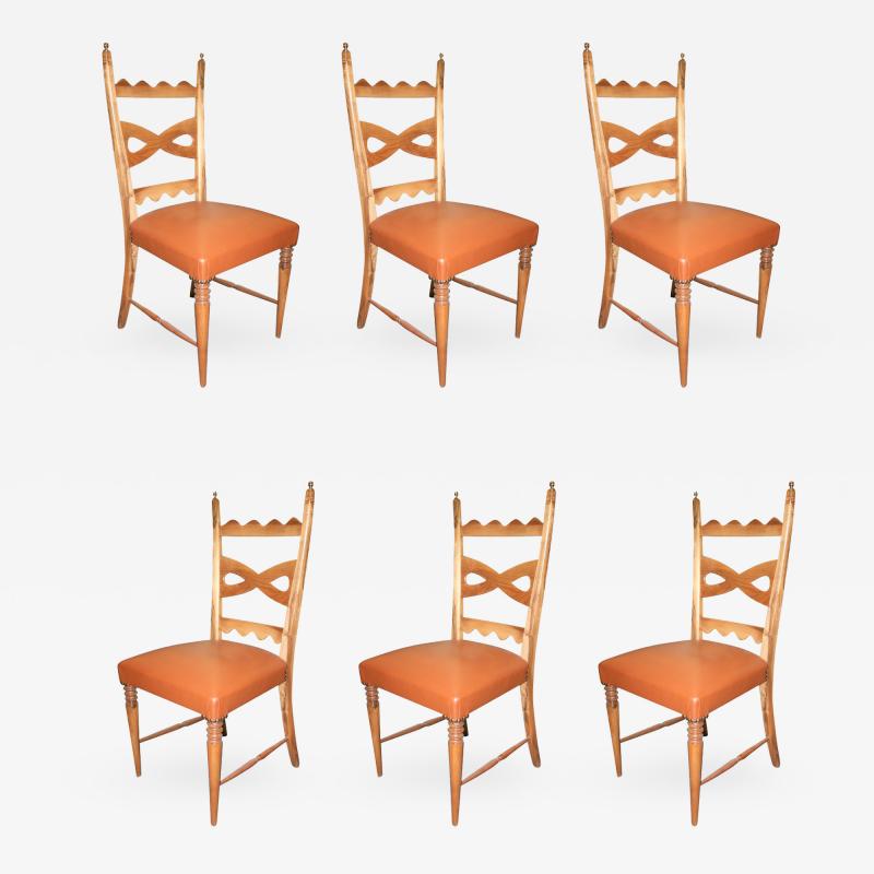 Paolo Buffa Set of Six Dining Chairs Designed by Paolo Buffa made in Italy