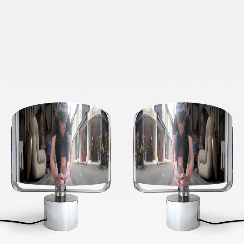Paolo Caliari Pair of Lamps Metal by Paolo Caliari for Linea T Italy 1970s