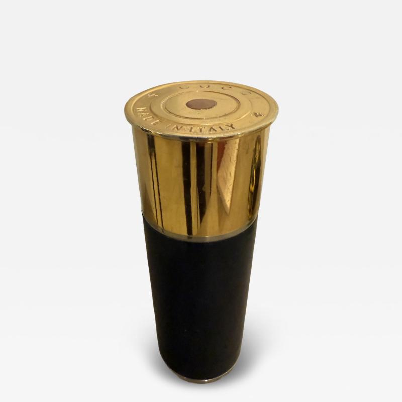 Paolo Gucci Vintage Cylindrical Gucci Bottle Black Gold Made in Italy 1980s