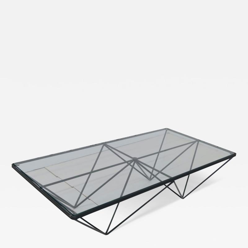 Paolo Piva 1980s Steel and Glass Rectangular Coffee Table Alanda by Paolo Piva for B B