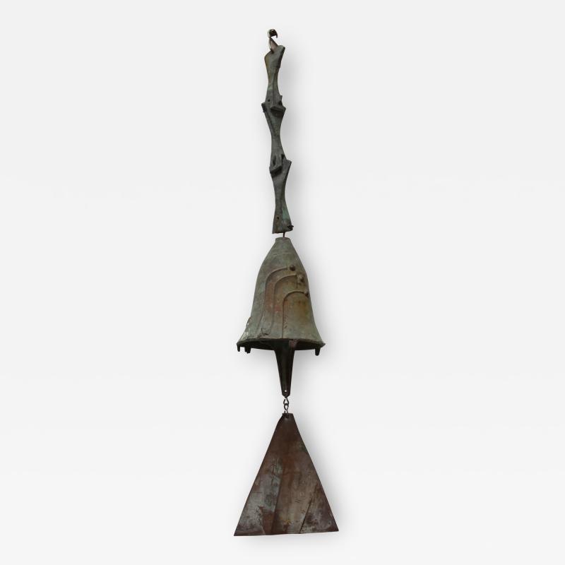 Paolo Soleri Vintage Verdigris Bronze Bell Wind Chime by Paolo Soleri for Arconsanti