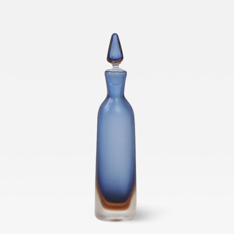 Paolo Venini Inciso Glass Bottle with Stopper by Paolo Venini