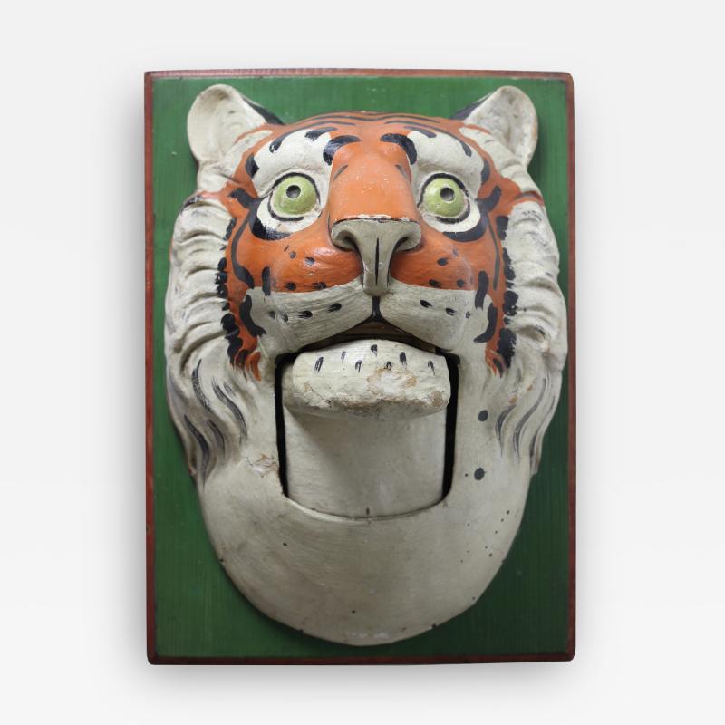 Paper Mache circus tiger wall mask 1890 Germany