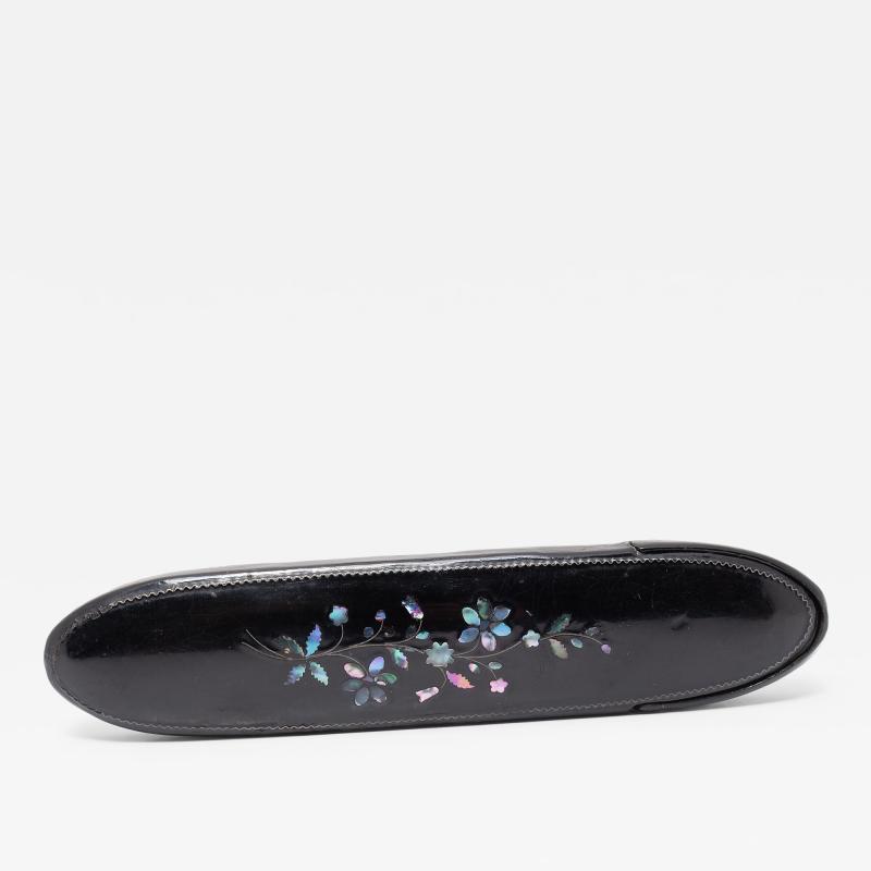 Papier M ch Spectacle Case with Mother of Pearl Inlay