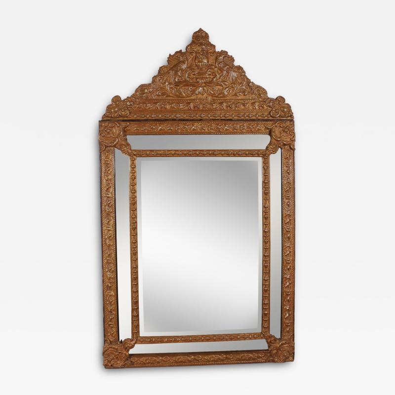 Pareclose Mirror With Sculpted Coper From The 19th Century From France