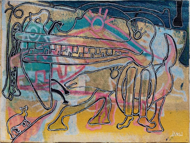 Parris Jaru A Place to Hide Surrealist Figurative Painting