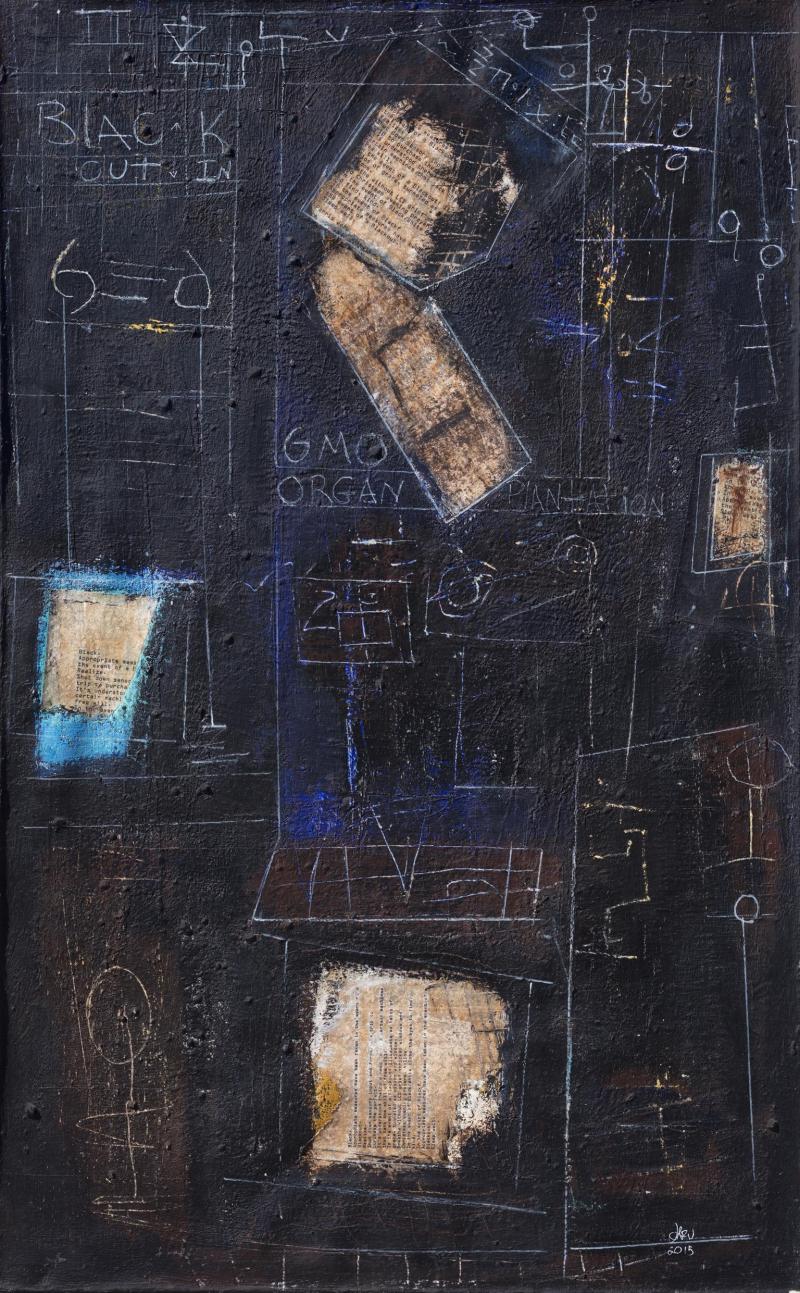 Parris Jaru Appropriate Measure Poetry Painting with Poem by the Artist