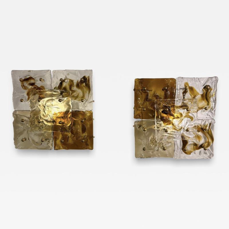 Patchwork Wall Lamps by Toni Zuccheri for Venini Italy 1970s