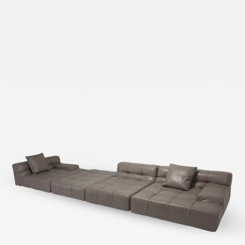 Patricia Urquiola Tufty Time B B Italia Taupe Leather Sectional Sofa by Patricia Urquiola 2010s