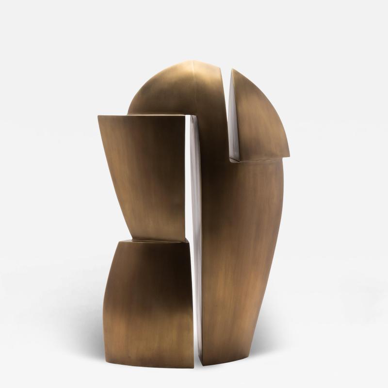 Patrick Coard Modern Abstract Sculpture in Bronze Patina Brass by Patrick Coard Paris