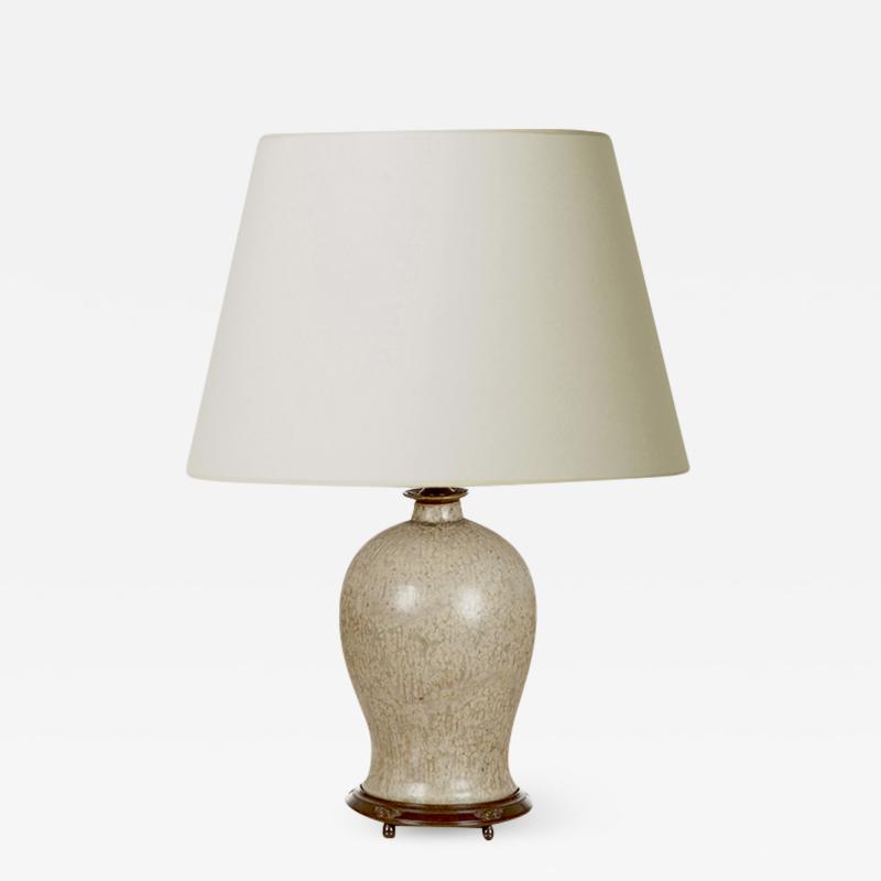 Patrick Nordstrom Table Lamps with Masterful Dappled Gray Glazing by Patrick Nordstr m