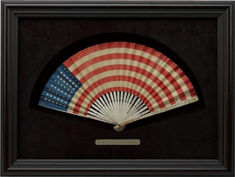 Patriotic 48 Star American Flag Folding Fan