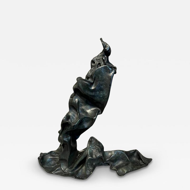 Paul Ackerman Abstract sculpture the crumpled lead series Paul Ackerman France circa 1970