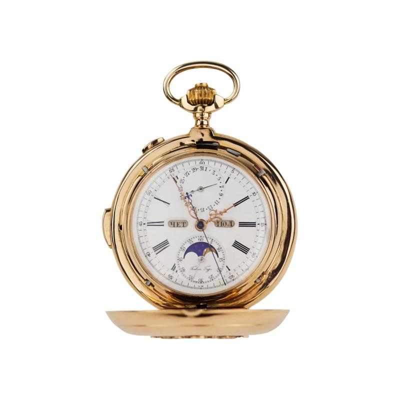 Paul Buhre Le Phare Gold Pocket Watch With Minute Repeater Chronograph