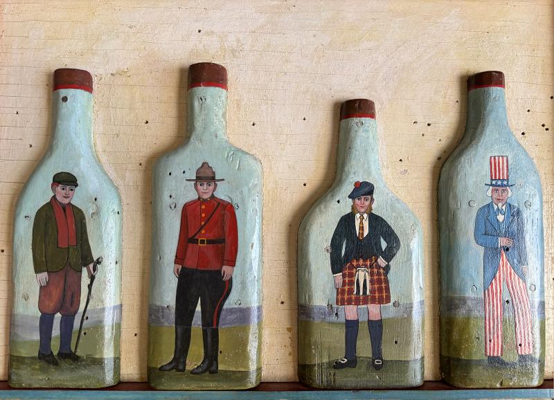 Paul Davis Whisky Drinkers of Ireland Scotland Canada the United States Relief Sculpture