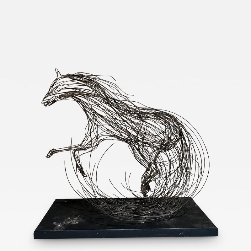 Paul Evans 1970s Modernist Horse Wire Table Sculpture