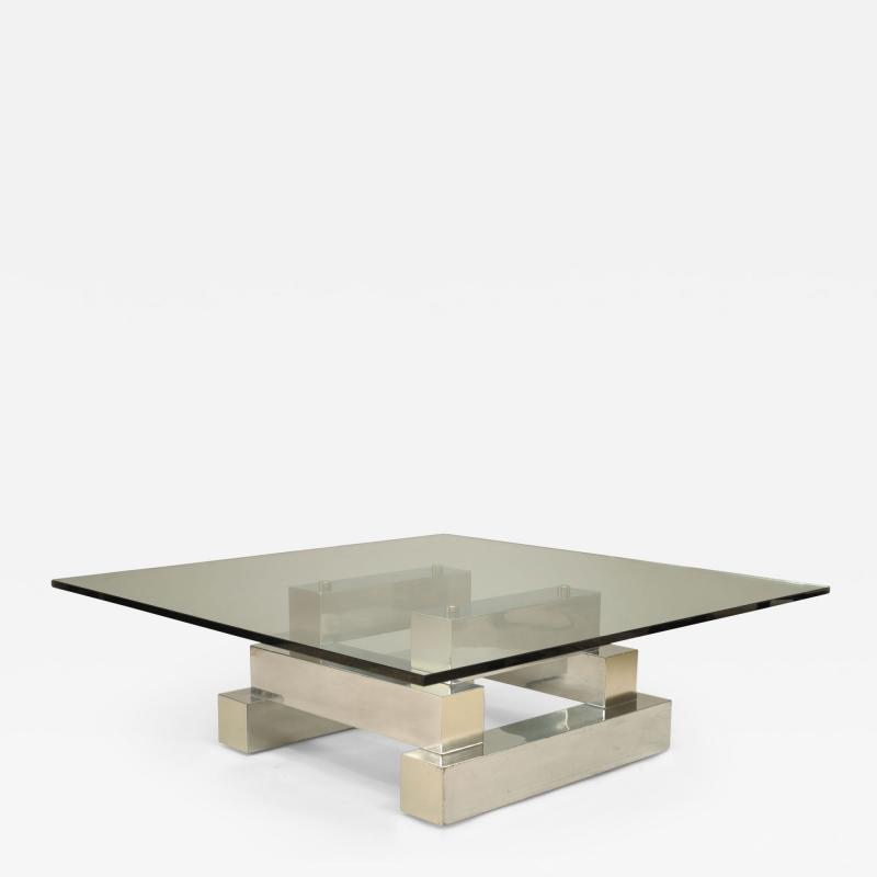 Paul Evans American Post War Design Aluminum Brass Coffee Table