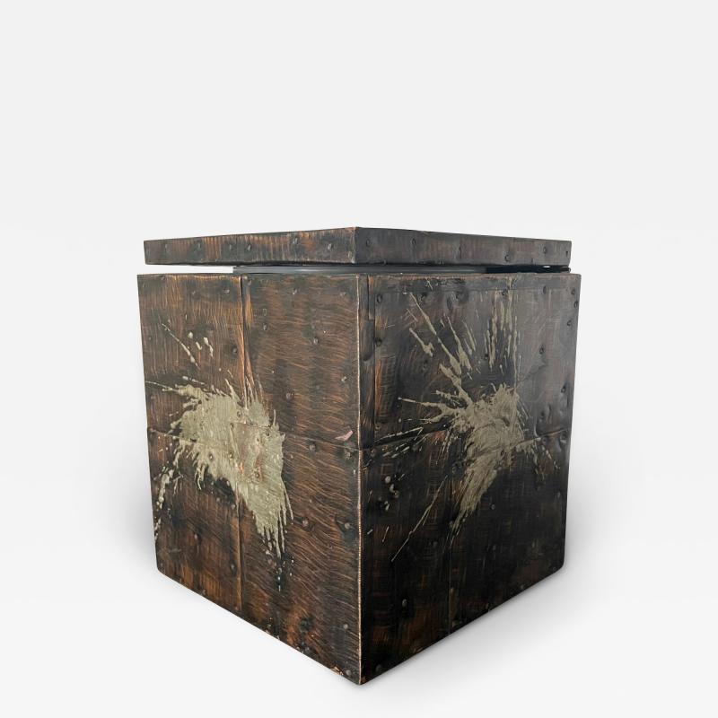 Paul Evans Brutalist Metal Patchwork Box with Insert Paul Evans