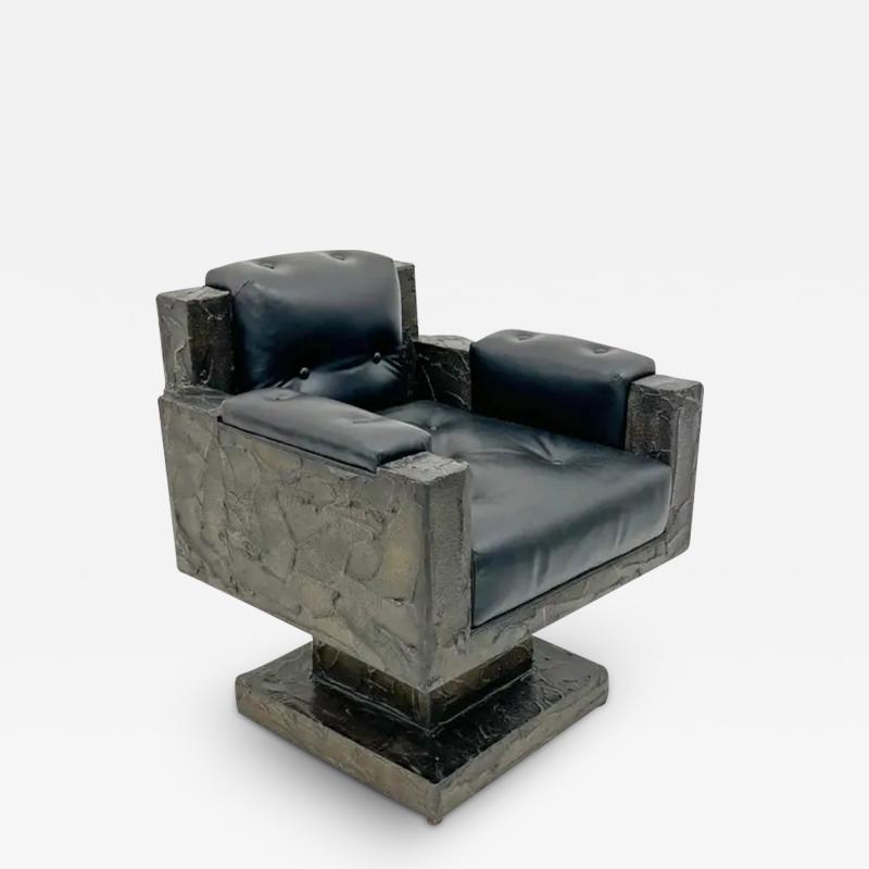 Paul Evans Early Paul Evans Sculpted Bronze Throne Chair Signed and Dated 1969
