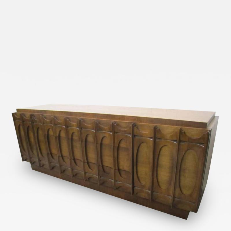 Paul Evans Fantastic Paul Evans Style Brutalist Walnut Credenza Mid Century Modern